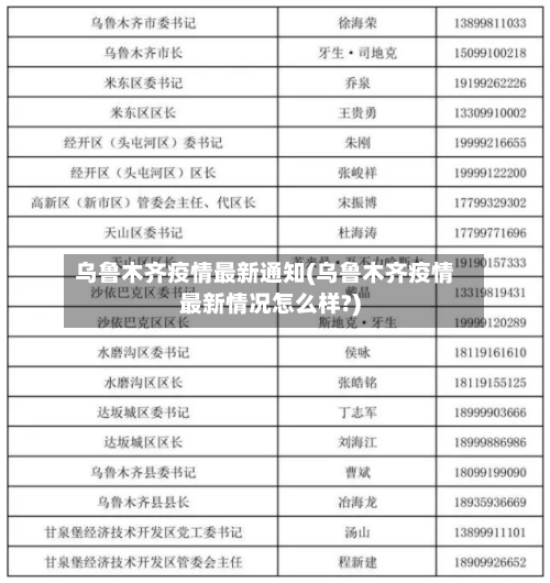 乌鲁木齐疫情最新通知(乌鲁木齐疫情最新情况怎么样?)-第1张图片